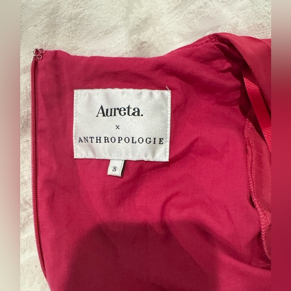 Aureta X Anthropologie Pleated Long-Sleeve V-Neck Dress lined - Picture 6 of 12